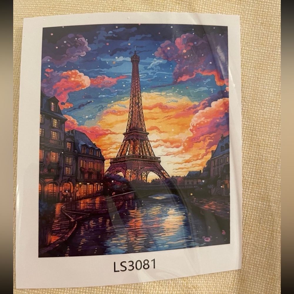 Eiffel Tower Sunset Canvas Art Paint by Numbers Kit